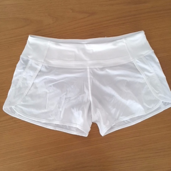 lululemon athletica Pants - White Lululemon Run Times Short II 4 inch Size 8